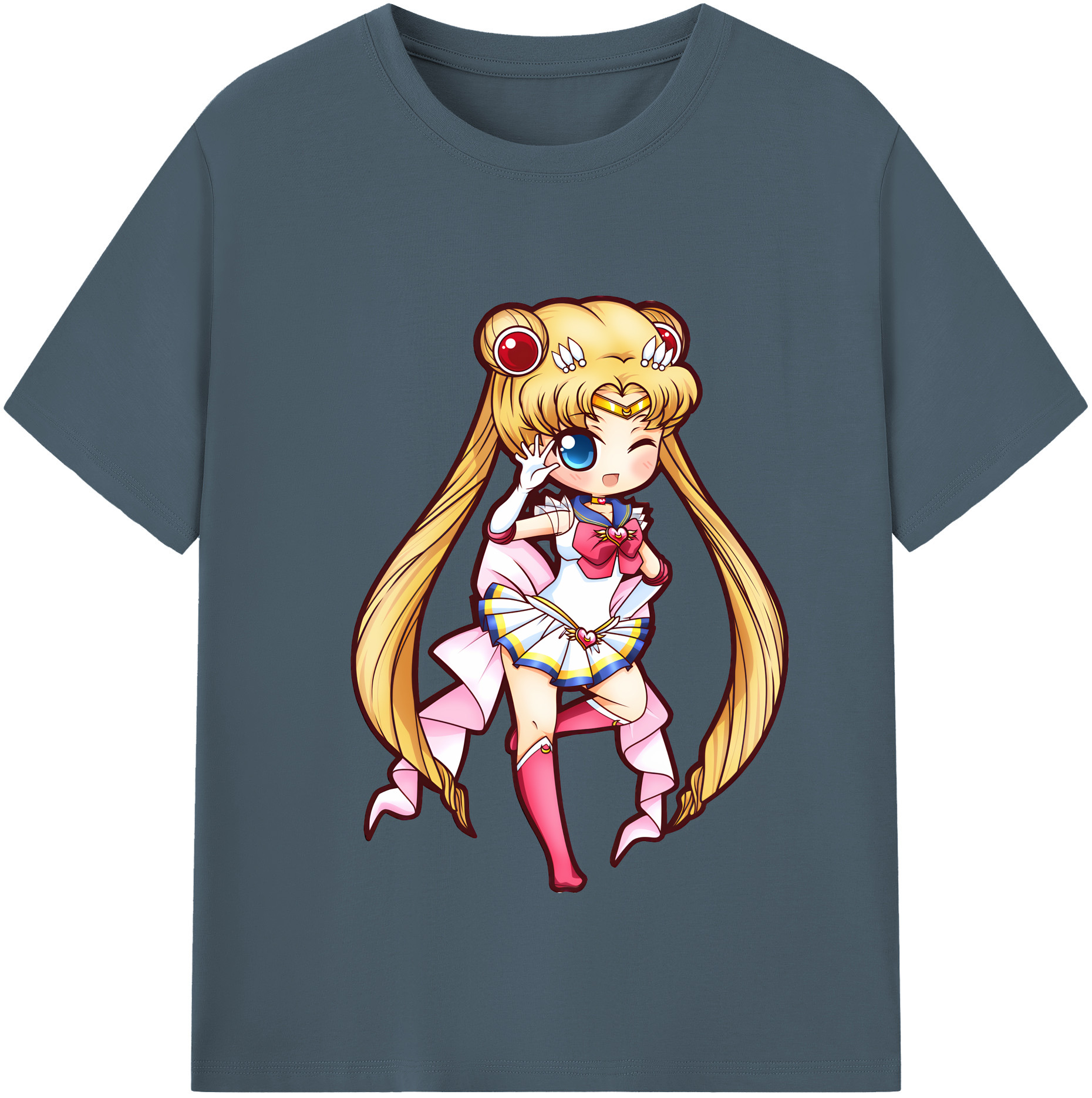 （画像用） 美少女戦士セーラームーン 月野 うさぎ つきの うさぎ Sailor Moon Tsukino Usagi 綿100％半袖Tシャツ（フロントプリント）
